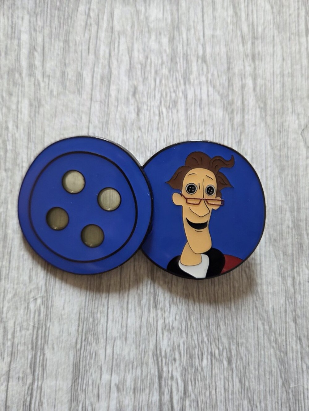Loungefly Coraline Other Father Button Stained Glass Hinged Blind Box Enamel Pin